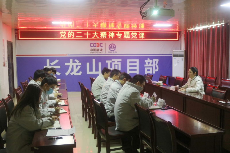 水电分局主要负责人为长龙山项目党员讲专题党课
